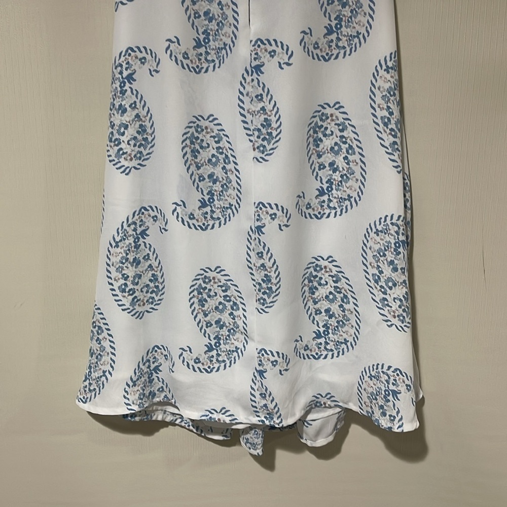 New Without Tags LOFT White and Blue Patterned Tank Blouse Size Small - Picture 4 of 9